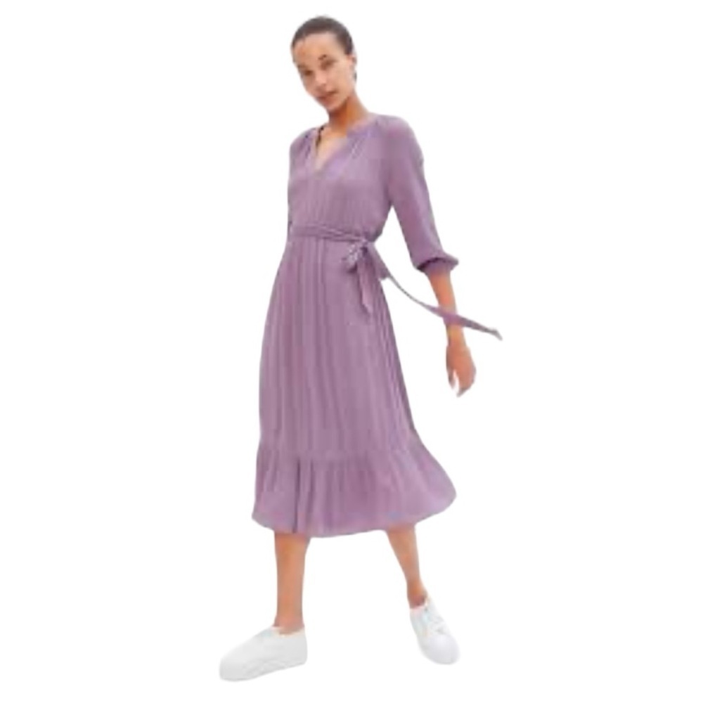 NWT Gap Split Neck Midi Dress Purple Amethyst Size Tall Medium